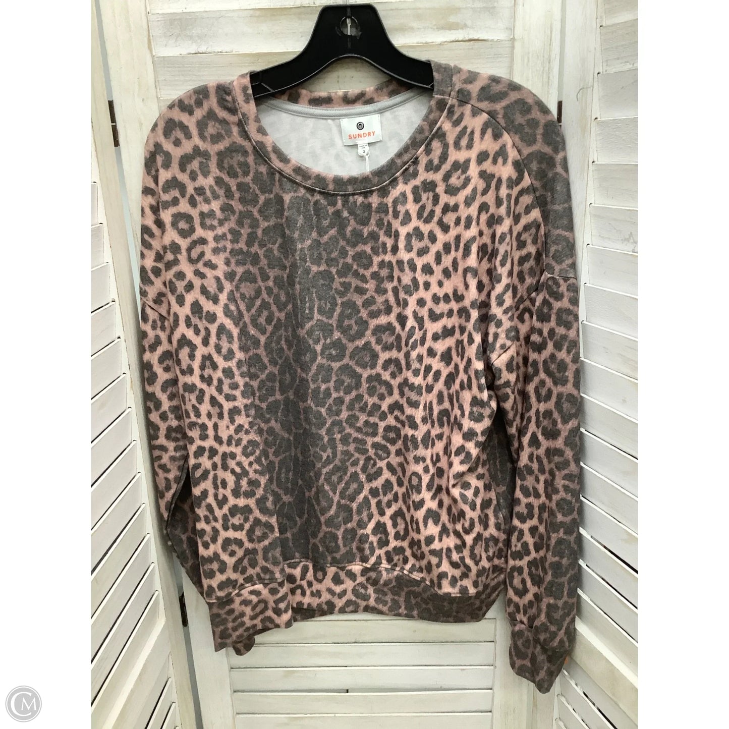 Top Long Sleeve By Sundry In Animal Print, Size: 2