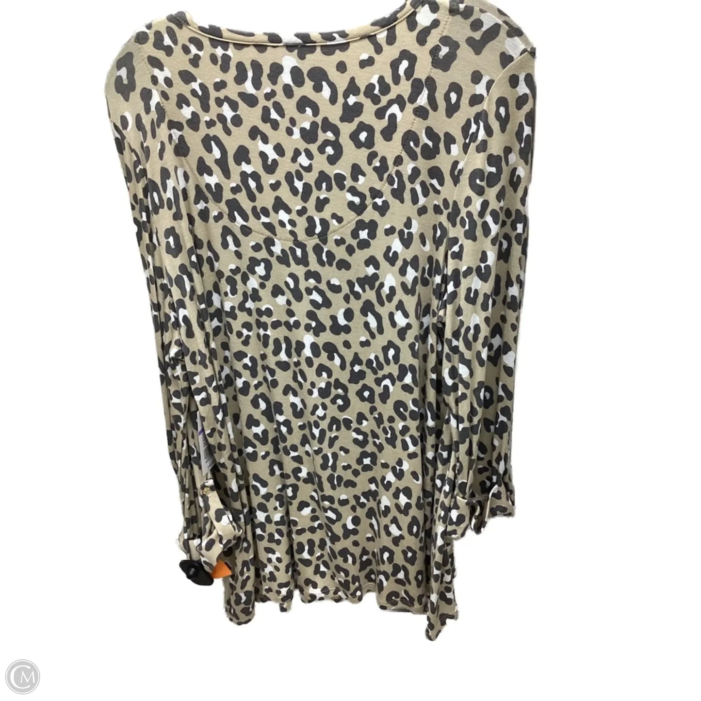 Top Long Sleeve By Kim Rogers In Animal Print, Size: Lp