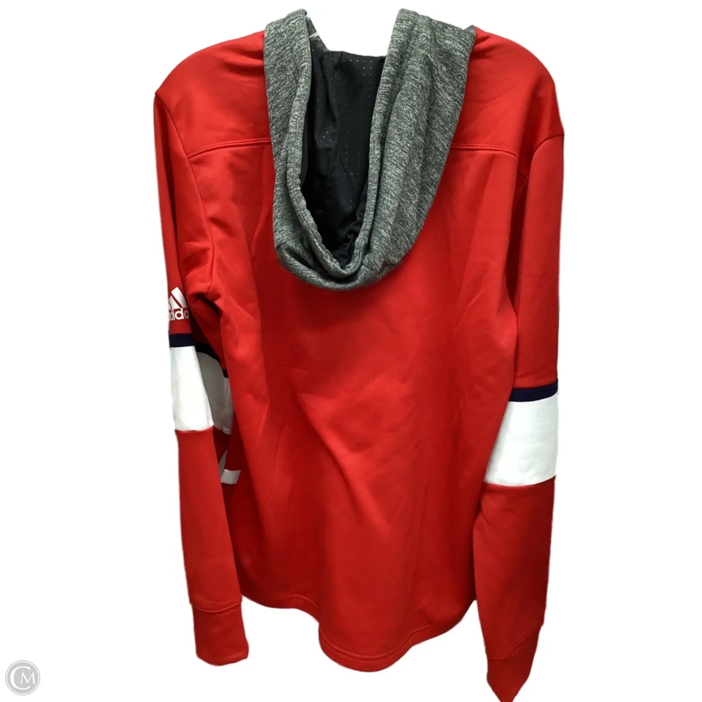 Athletic Sweatshirt Hoodie By Adidas In Red, Size: M