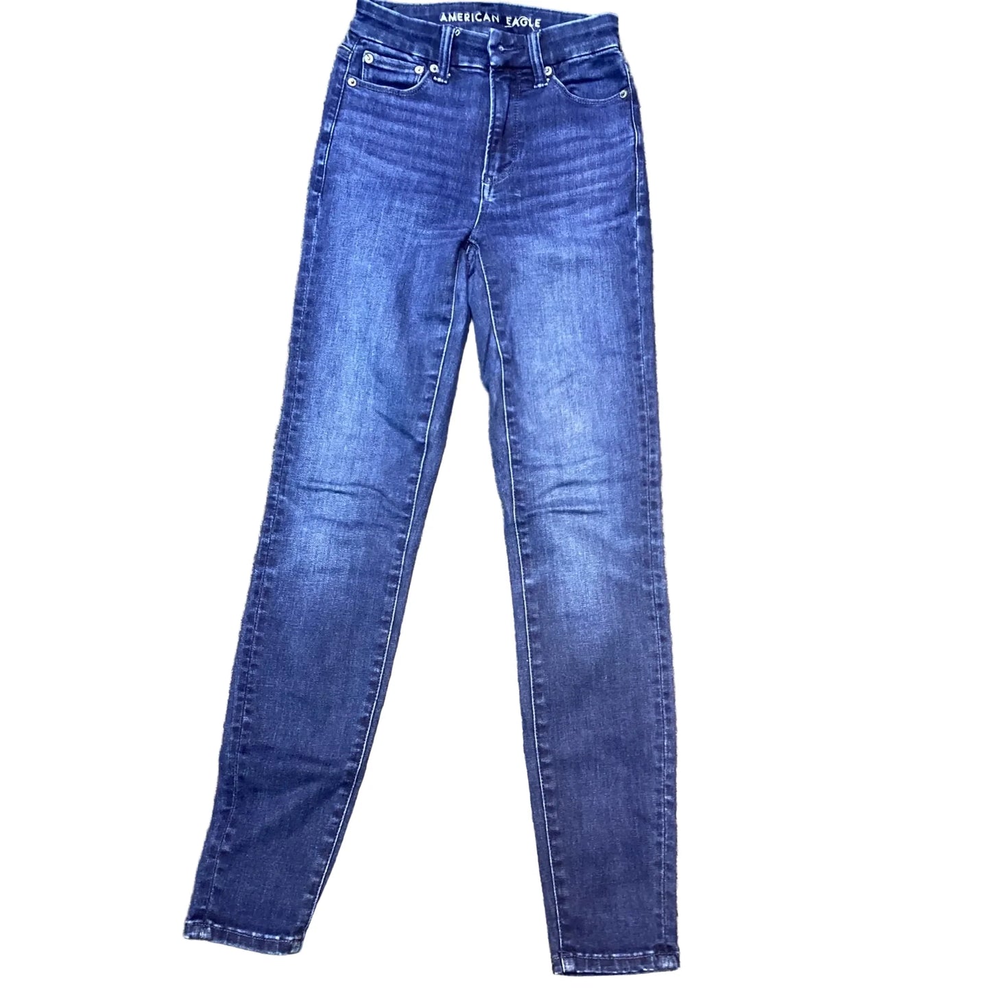 Jeans Skinny By American Eagle In Blue Denim, Size: Xs
