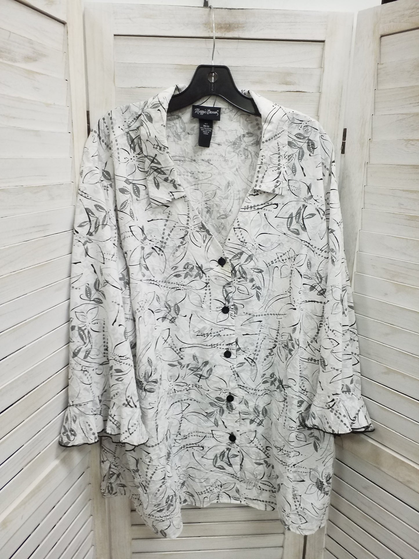 Blouse Long Sleeve By Maggie Barnes Size: 4x