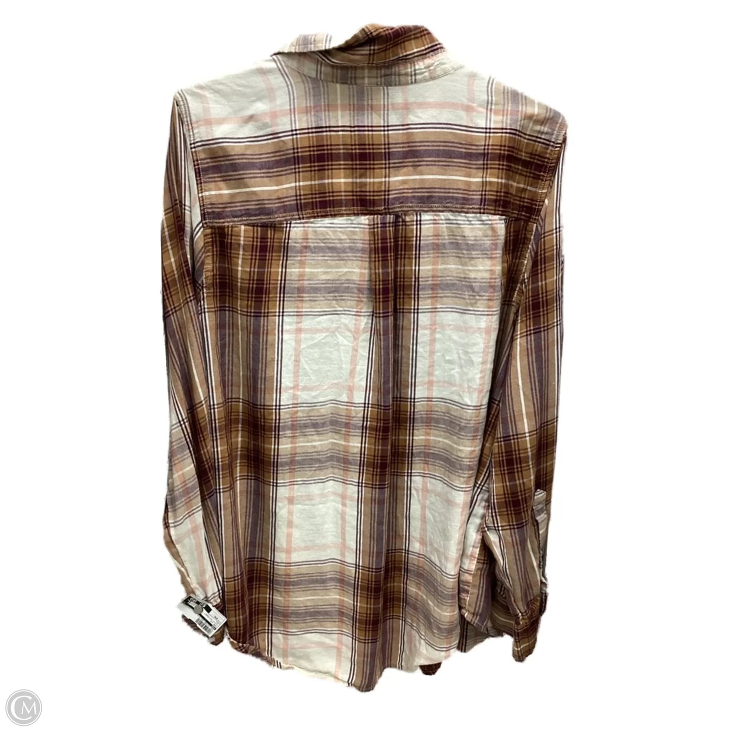 Top Long Sleeve By So In Plaid Pattern, Size: Xxl