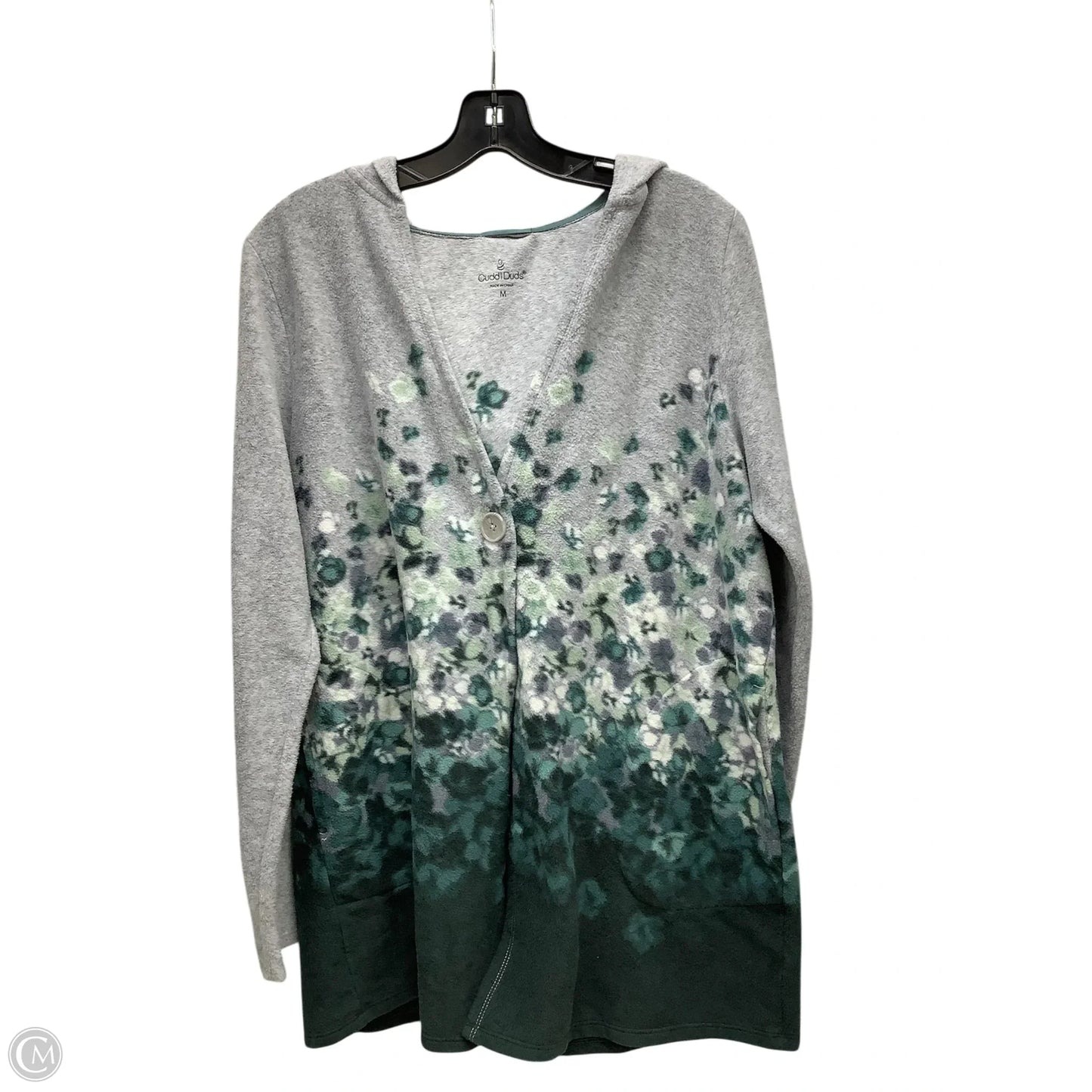 Cardigan By Cuddl Duds In Floral Print, Size: M