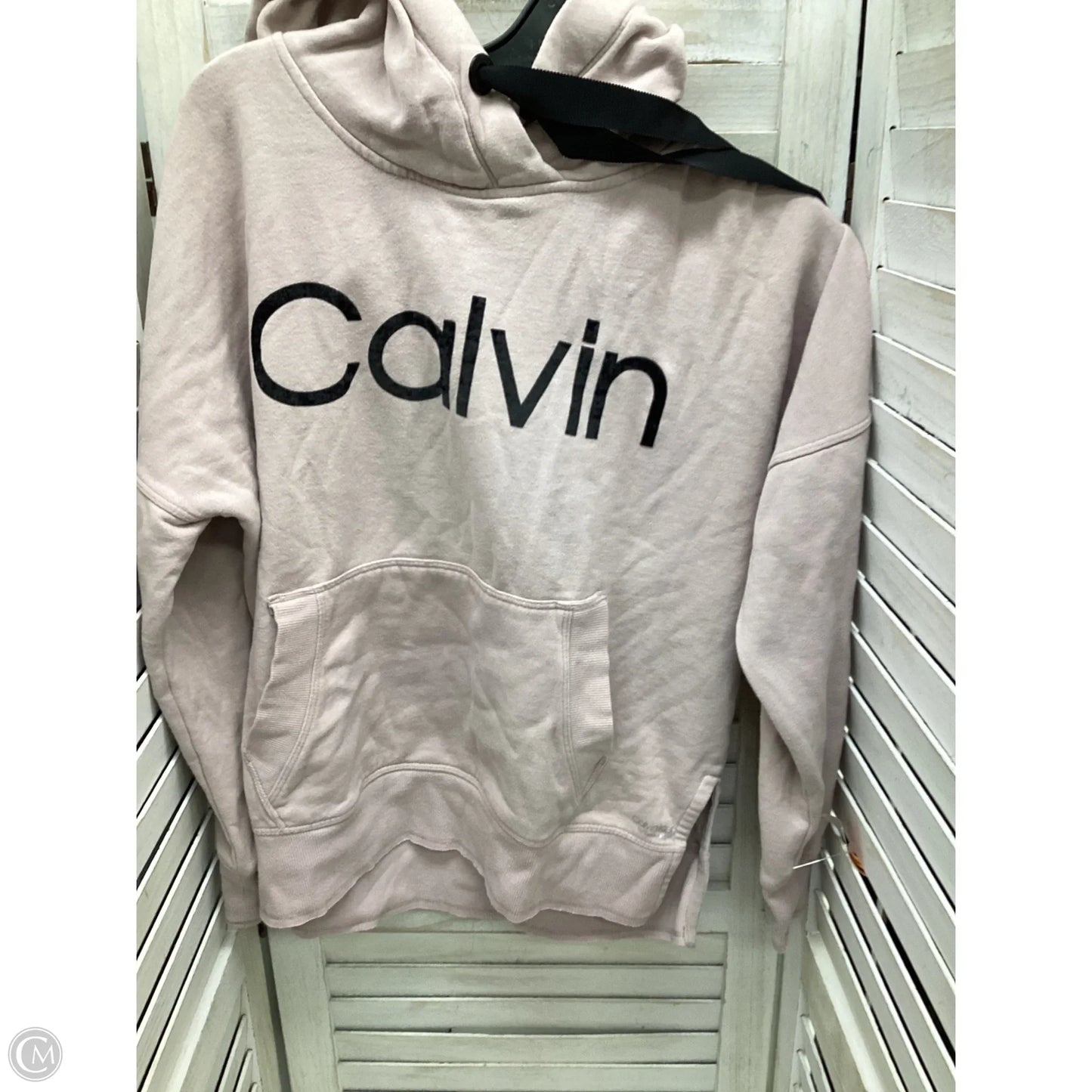 Sweatshirt Hoodie By Calvin Klein In Pink, Size: S