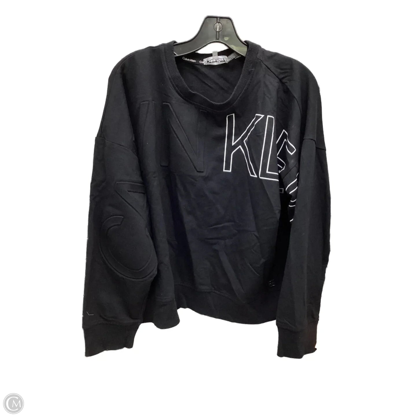 Sweatshirt Crewneck By Calvin Klein In Black, Size: Xl