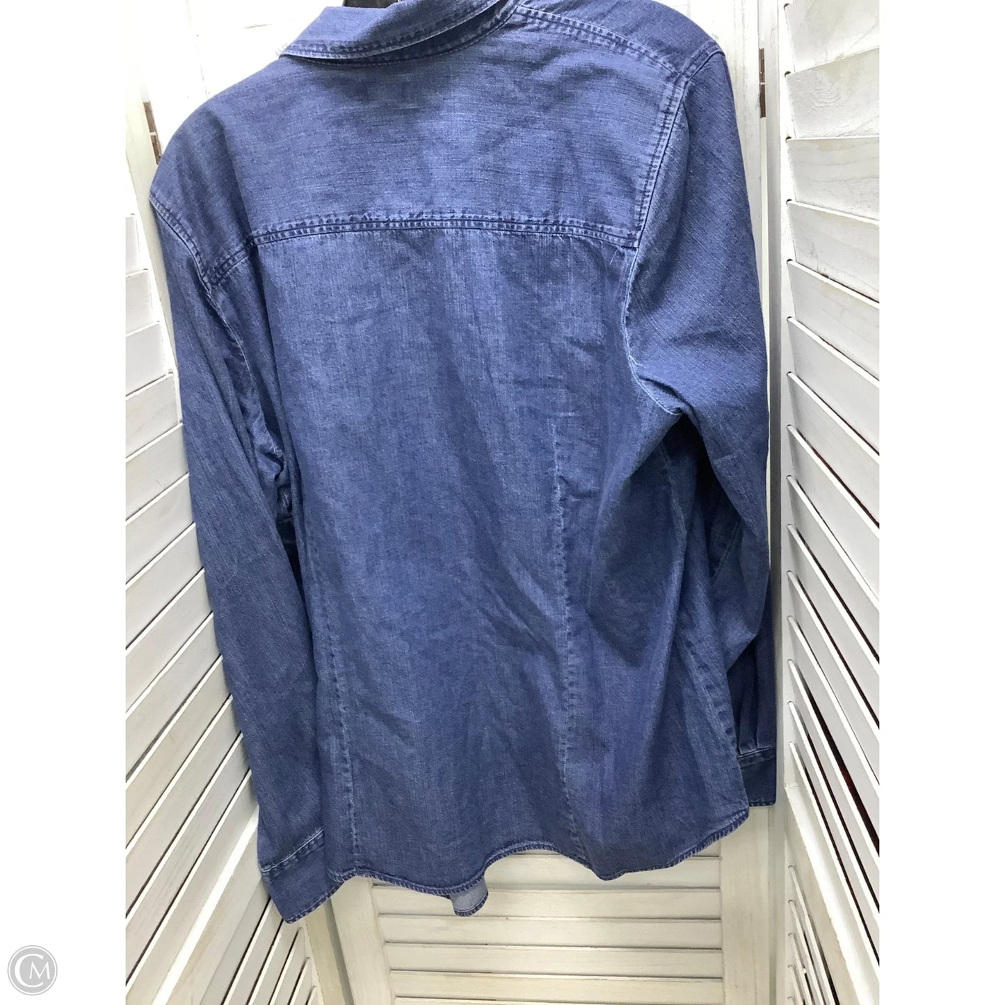 Top Long Sleeve By J. Crew In Blue Denim, Size: Xxl
