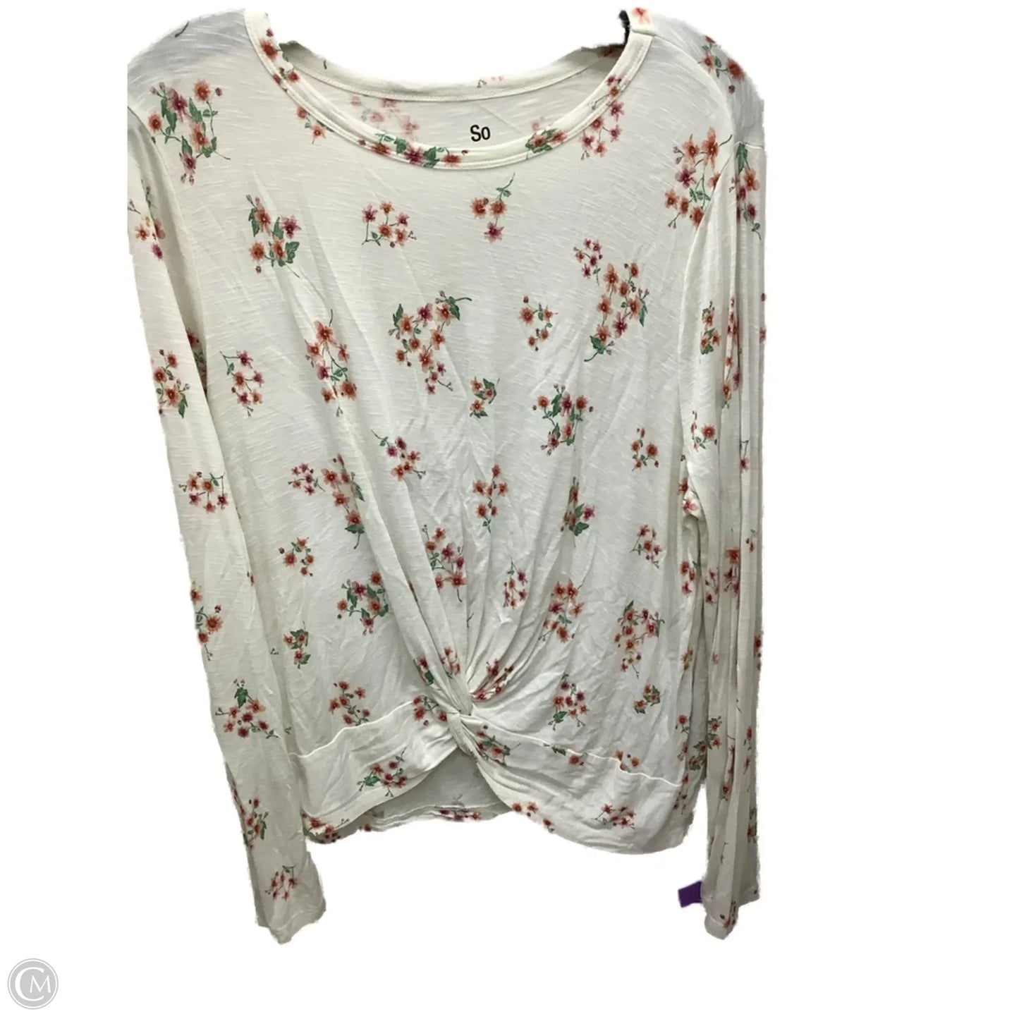 Top Long Sleeve By So In Floral Print, Size: Xxl