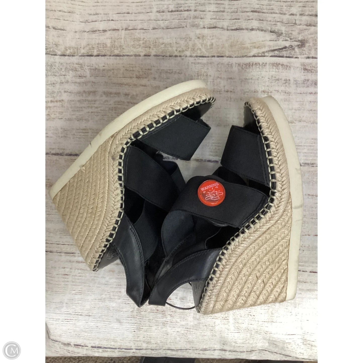 Sandals Heels Wedge By Vince Camuto In Black, Size: 6.5