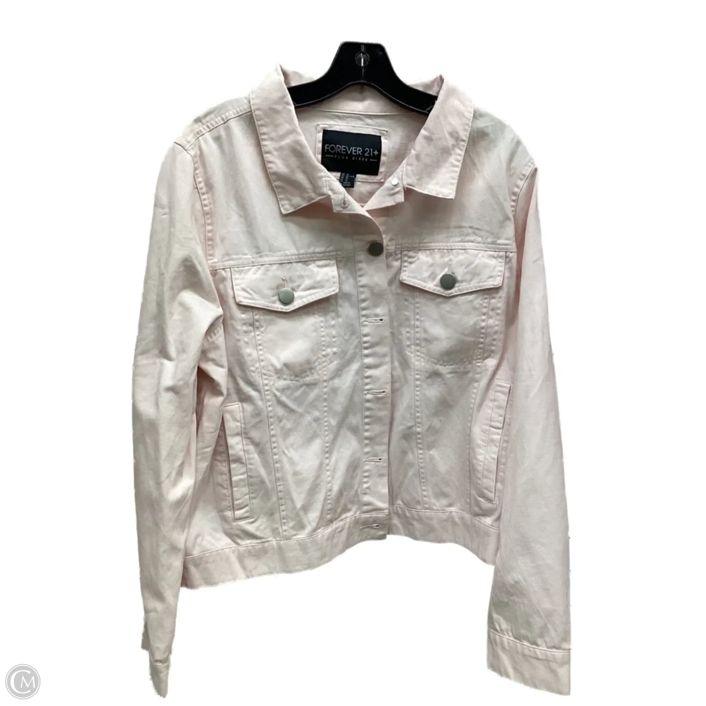 Jacket Denim By Forever 21 In Pink Denim, Size: 2x