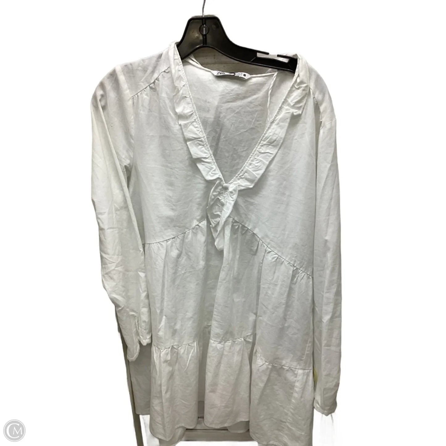 Dress Casual Midi By Zara In White, Size: L