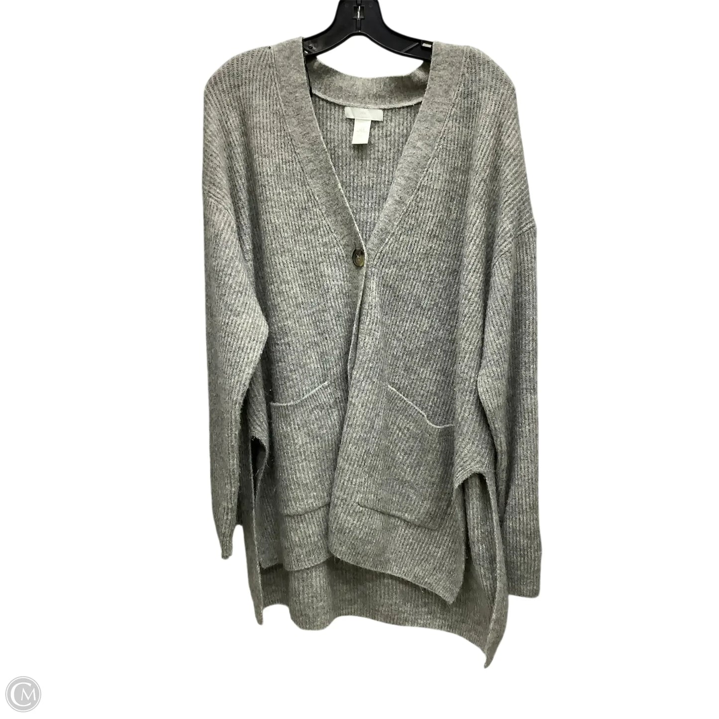 Sweater Cardigan By H&m In Grey, Size: M