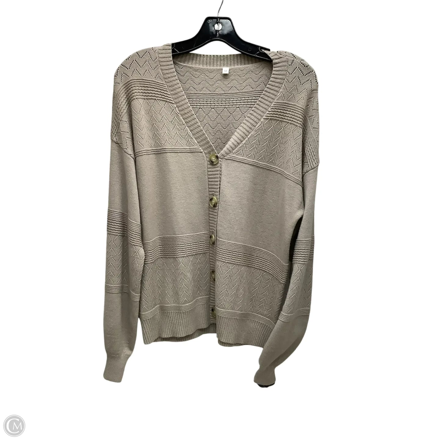 Sweater Cardigan By Clothes Mentor In Beige, Size: M