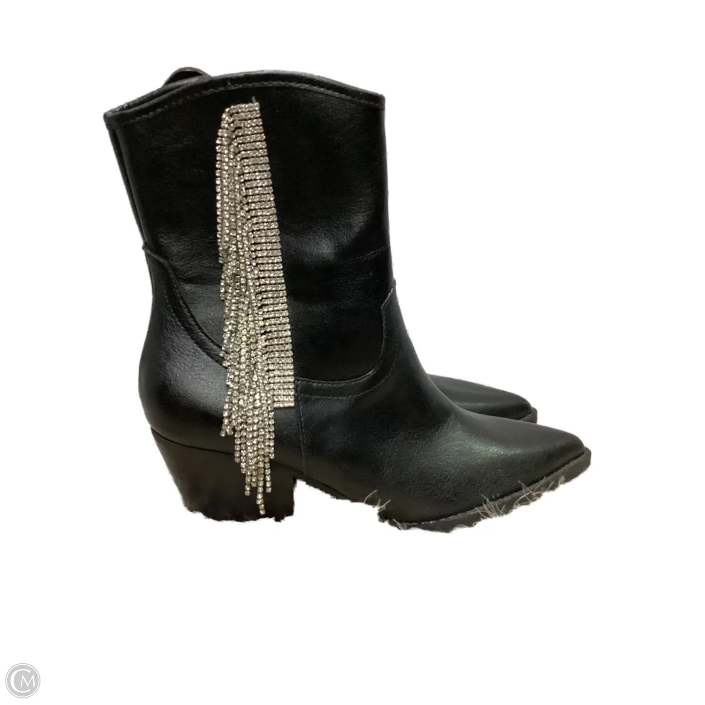 Boots Ankle Heels By Clothes Mentor In Black, Size: 7.5