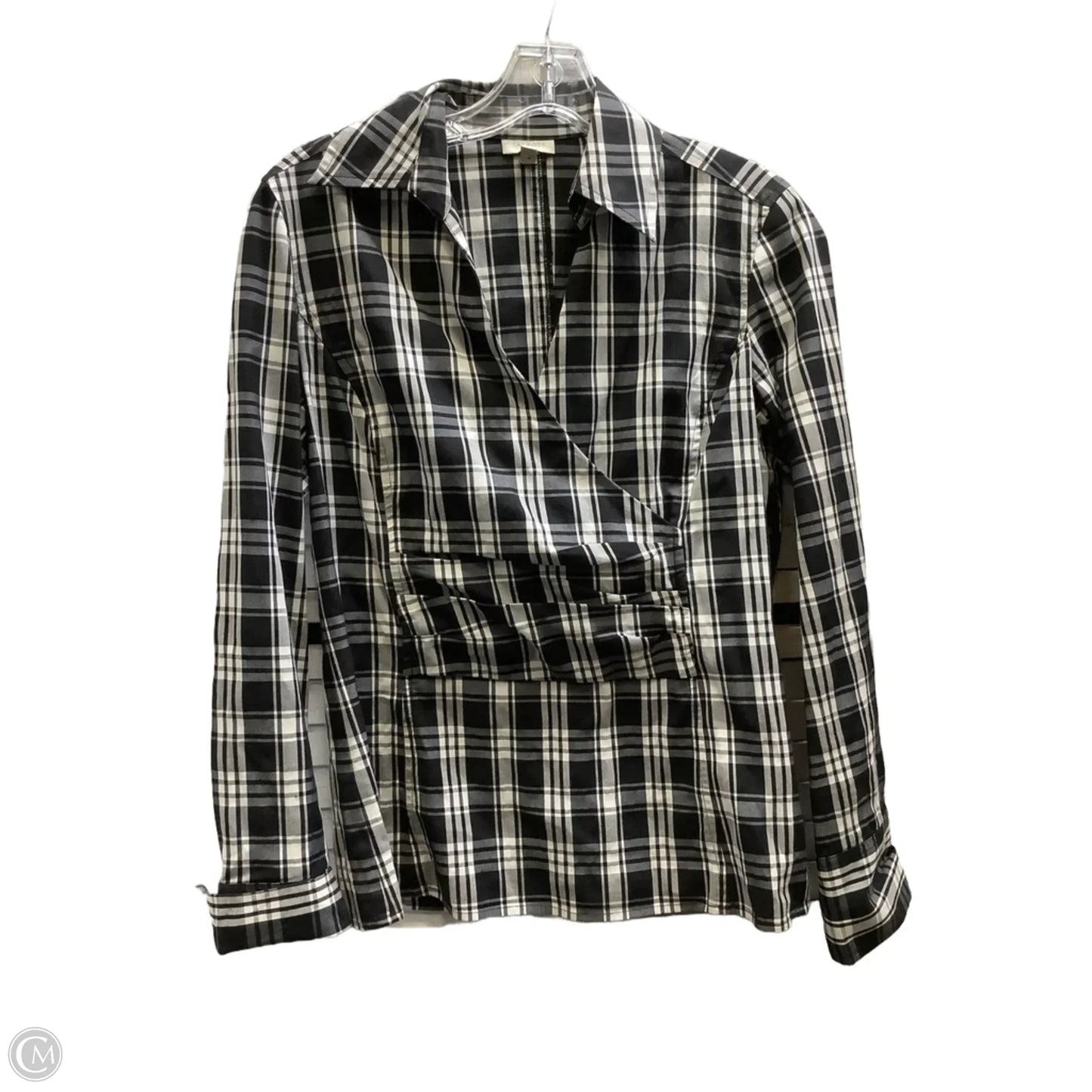 Top Long Sleeve By Talbots In Plaid Pattern, Size: 4