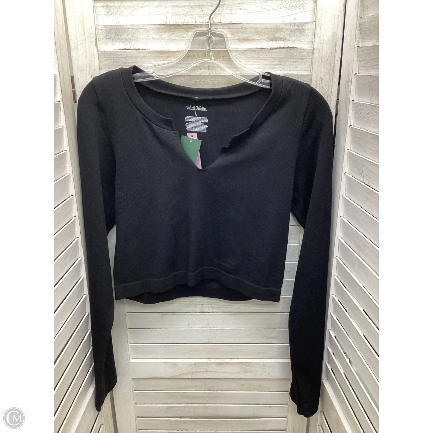 Top Long Sleeve By Wild Fable In Black, Size: L