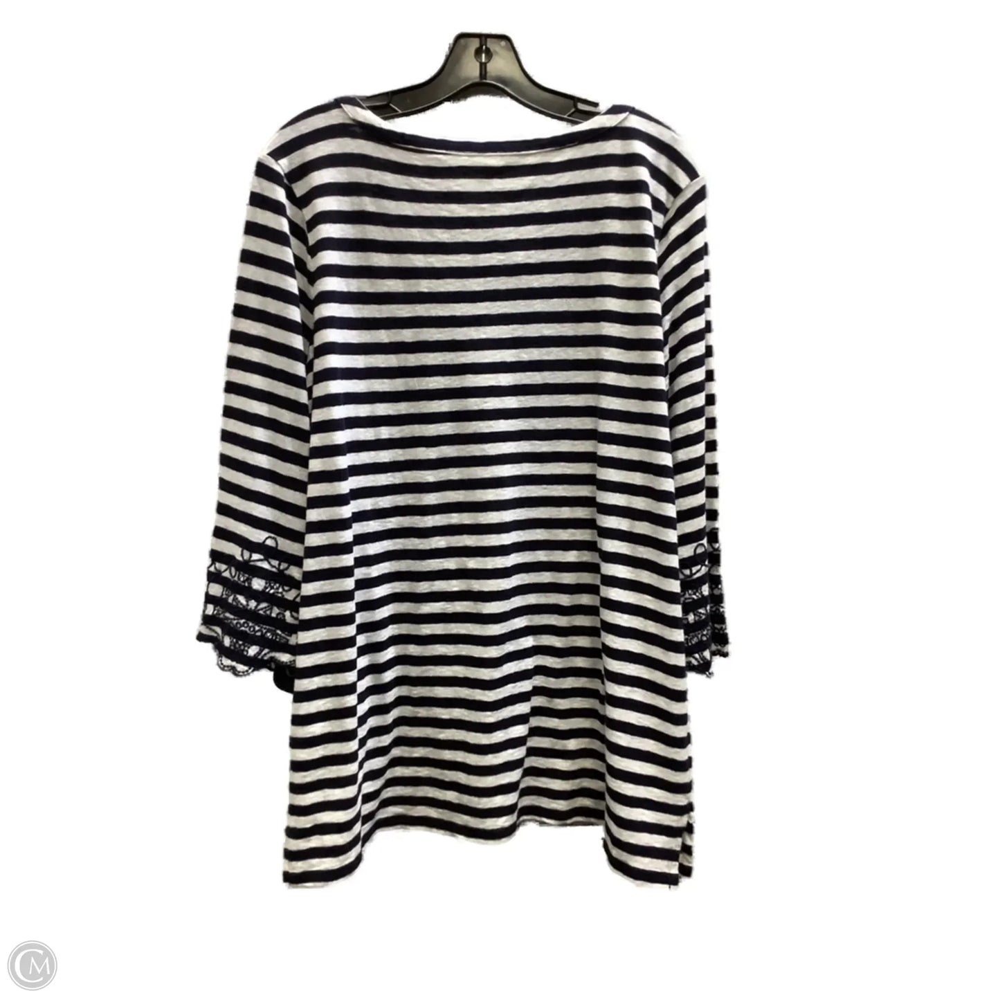 Top Long Sleeve By Talbots In Striped Pattern, Size: 1x