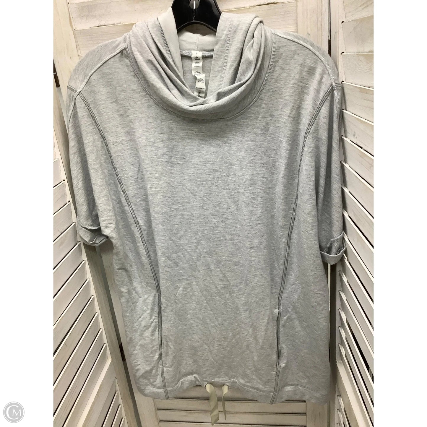 Athletic Top Short Sleeve By Lululemon In Grey, Size: 8