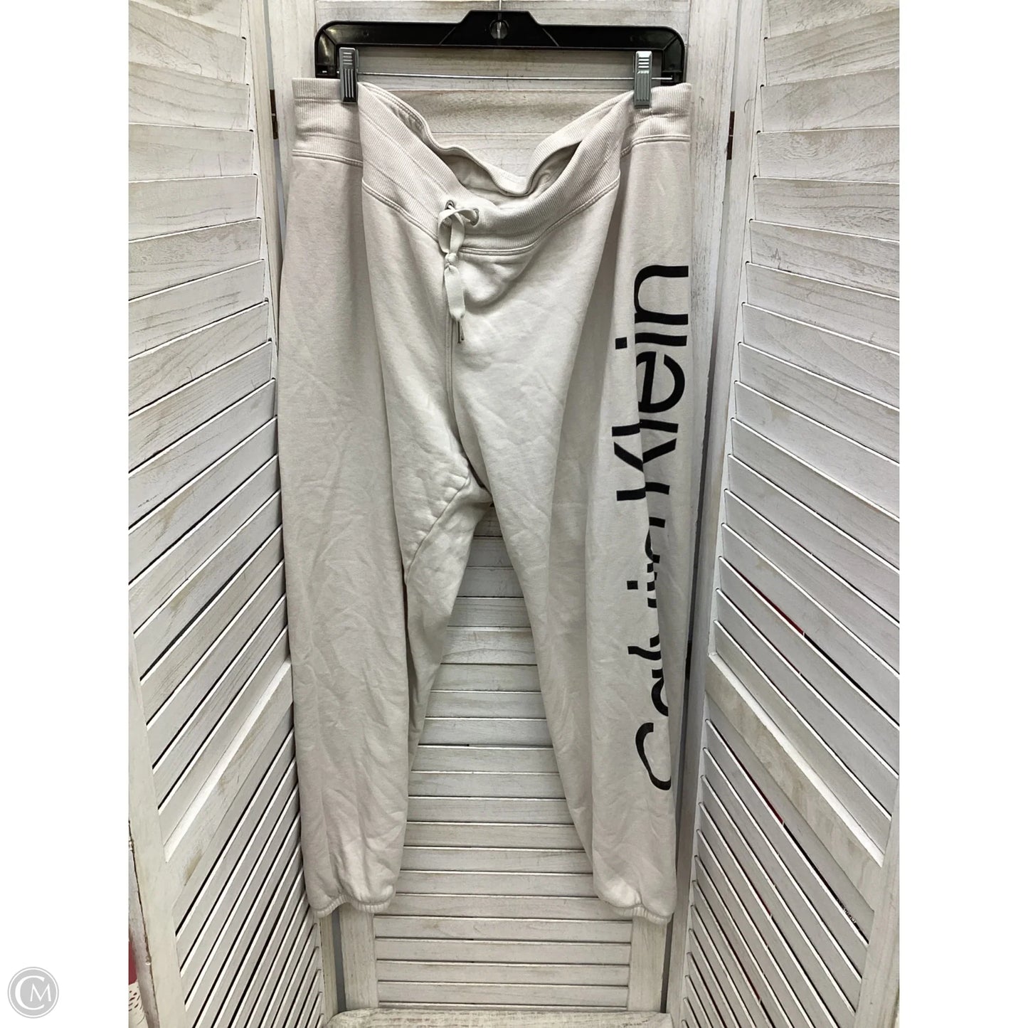 Athletic Pants By Calvin Klein In Ivory, Size: Xxl