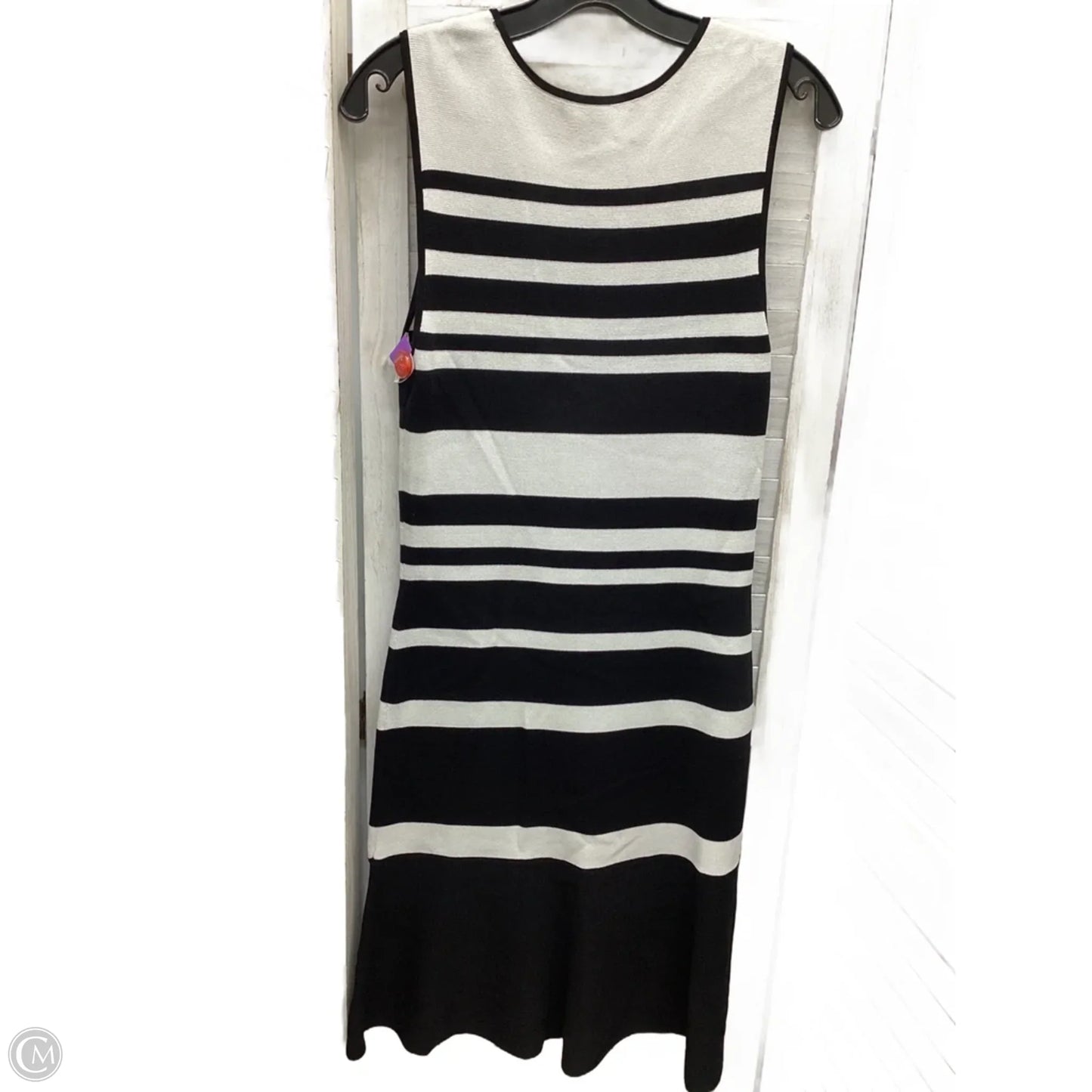 Dress Casual Midi By White House Black Market In Black & White, Size: S