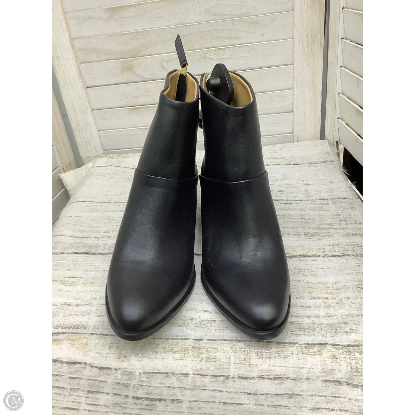 Boots Ankle Heels By Clothes Mentor In Black, Size: 7.5