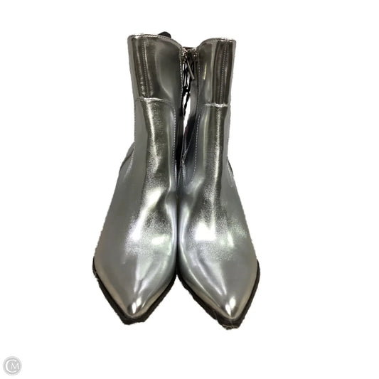 Boots Ankle Heels By Forever 21 In Silver, Size: 7