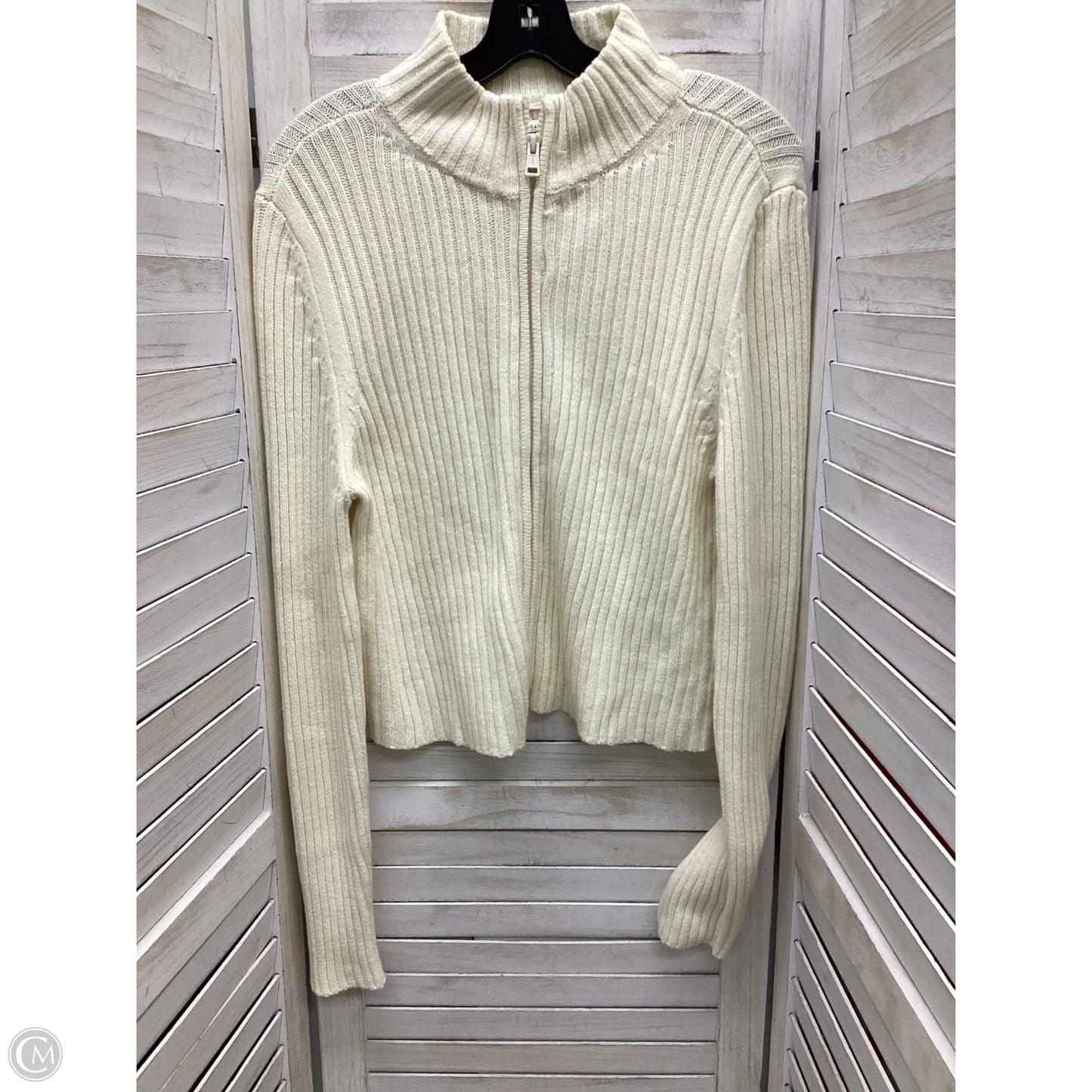 Sweater Cardigan By American Eagle In Ivory, Size: Xxl