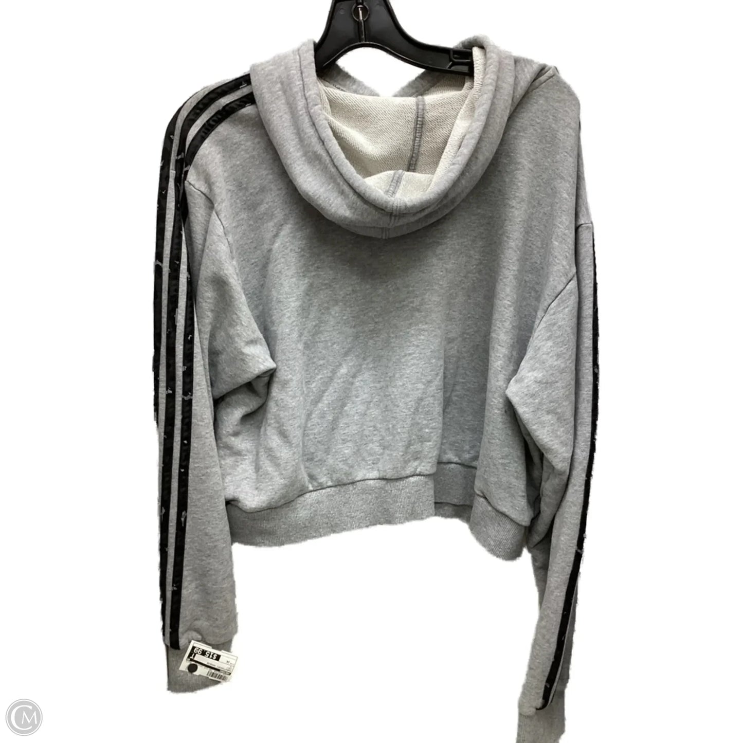 Sweatshirt Hoodie By Adidas In Grey, Size: 1x