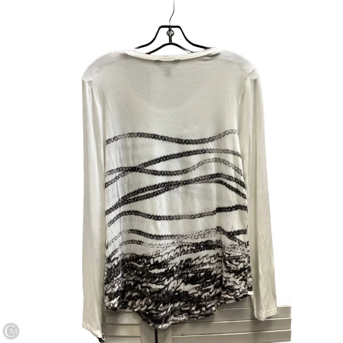 Top Long Sleeve By Simply Vera In Black & White, Size: S
