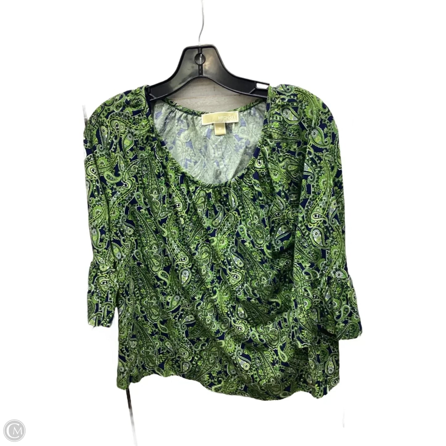 Top 3/4 Sleeve Designer By Michael Kors In Multi-colored, Size: M