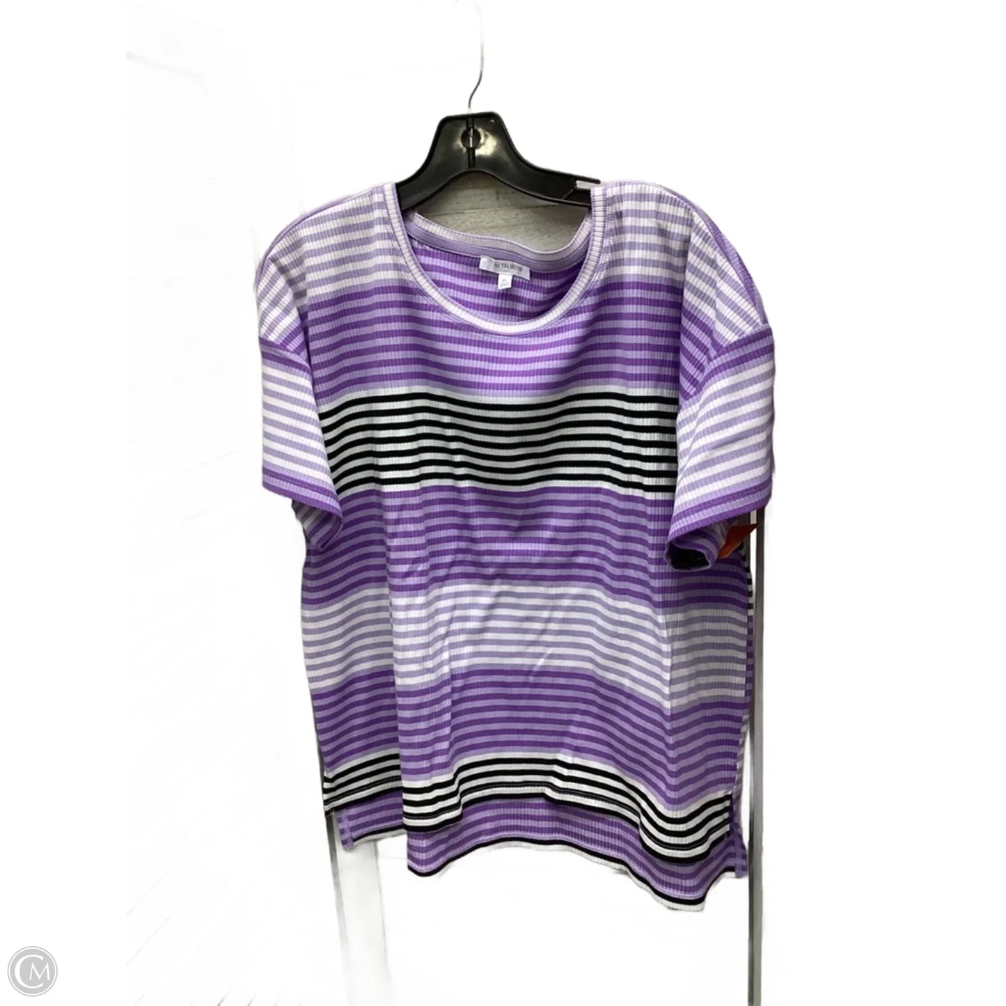 Top Short Sleeve By Talbots In Striped Pattern, Size: Xl
