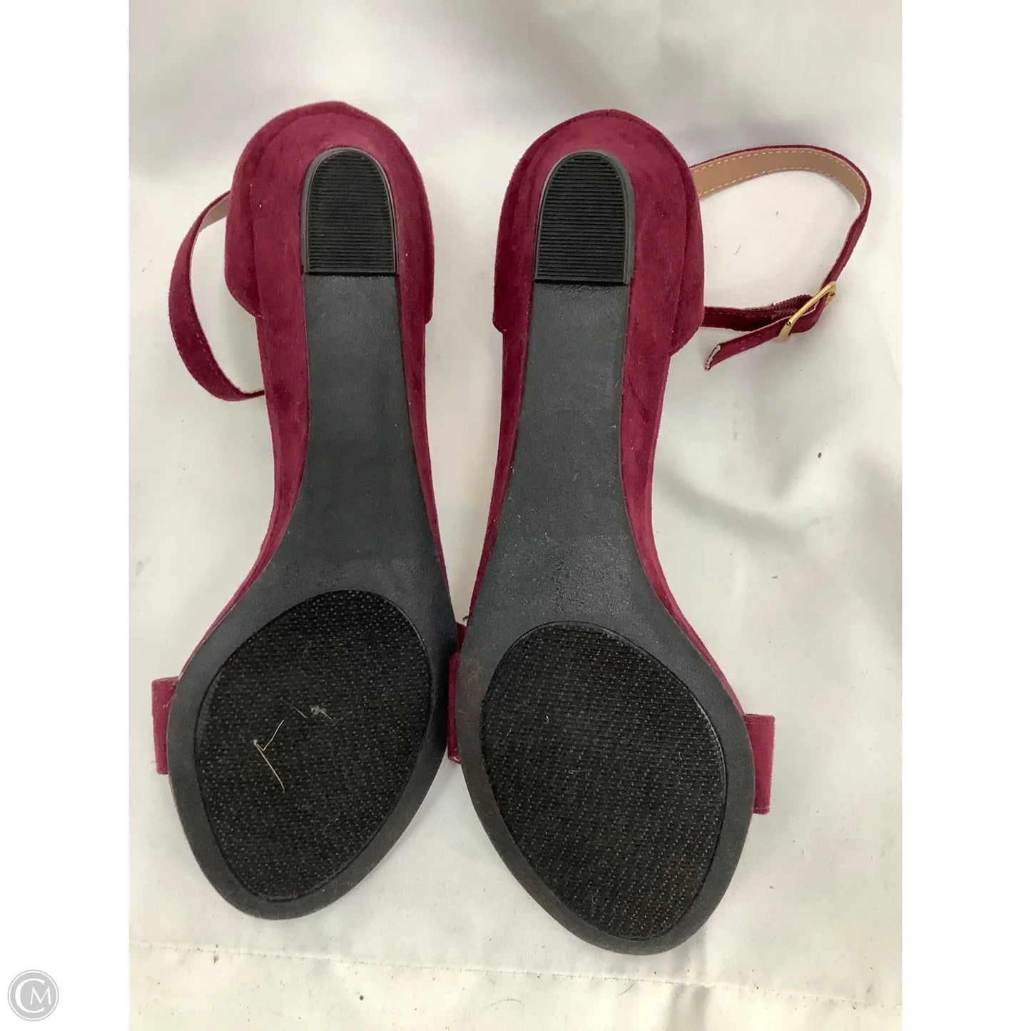 Sandals Flats By Clothes Mentor In Maroon, Size: 9