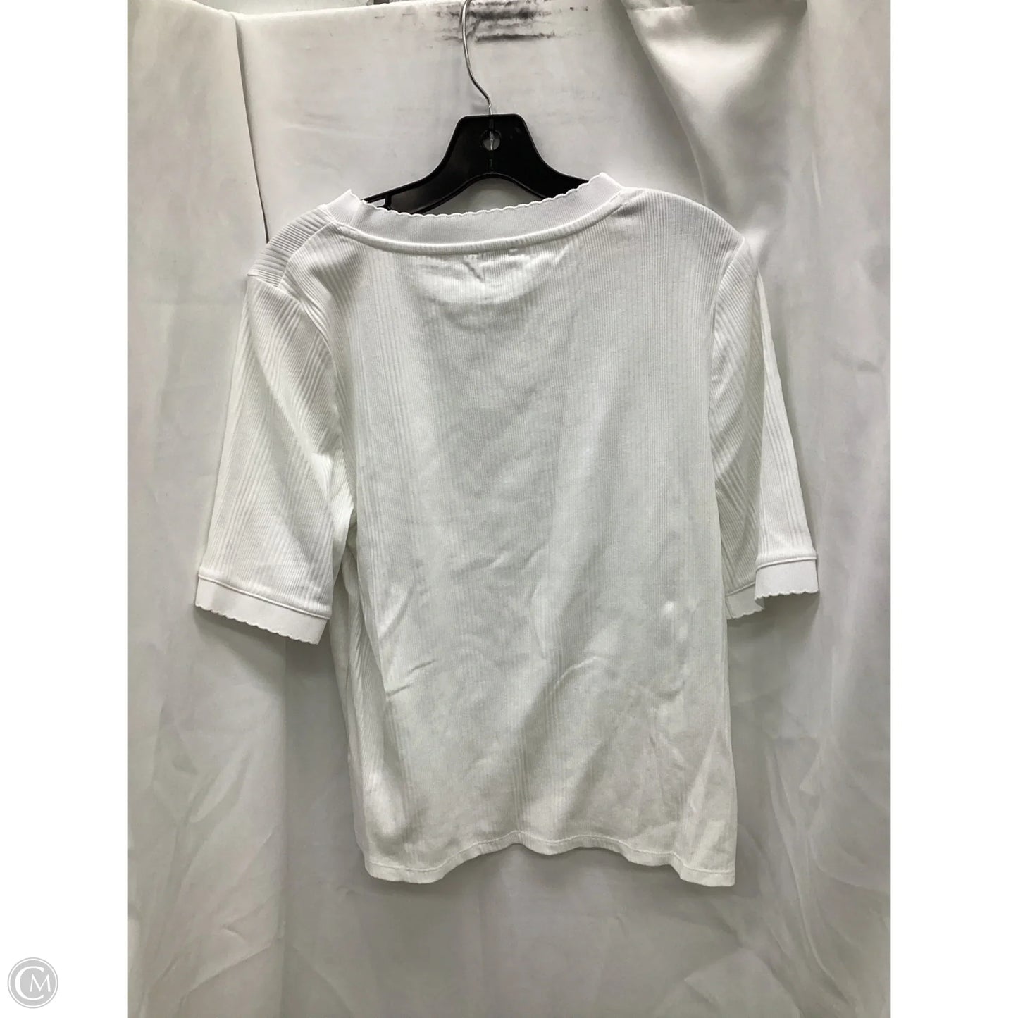 Top Short Sleeve By Talbots In White, Size: Xl
