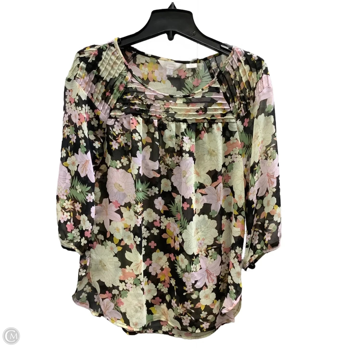 Top Long Sleeve By Lc Lauren Conrad In Floral Print, Size: S