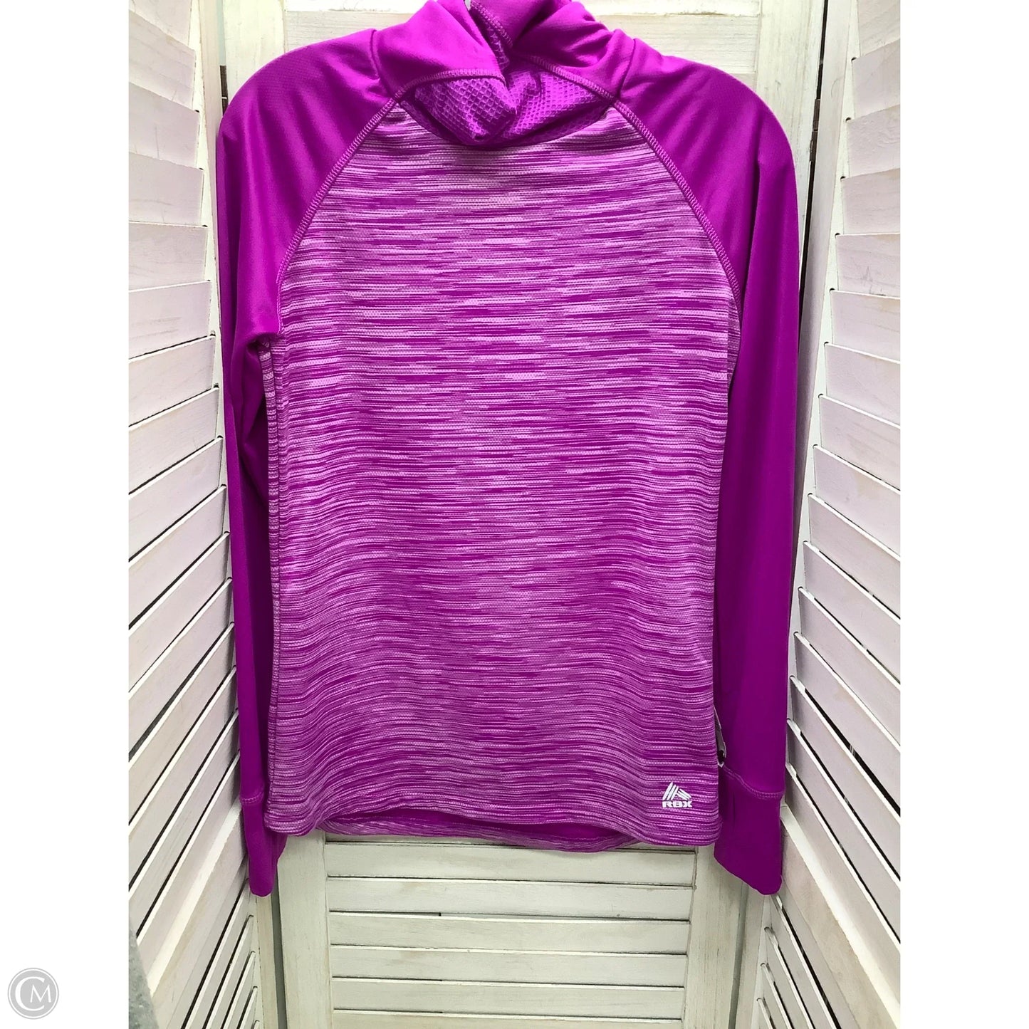 Athletic Top Long Sleeve Collar By Rbx In Purple, Size: M