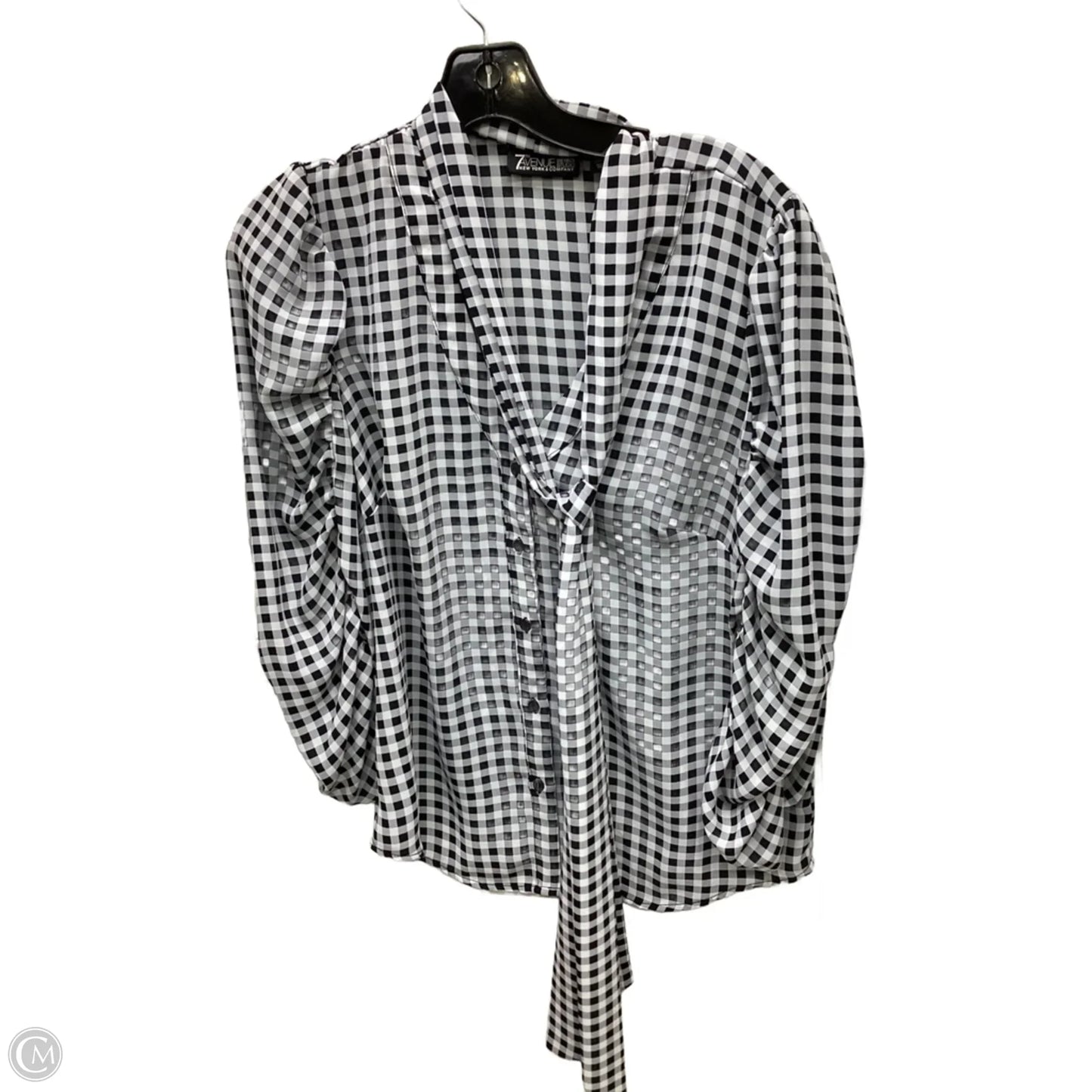 Top Long Sleeve By New York And Co In Plaid Pattern, Size: M