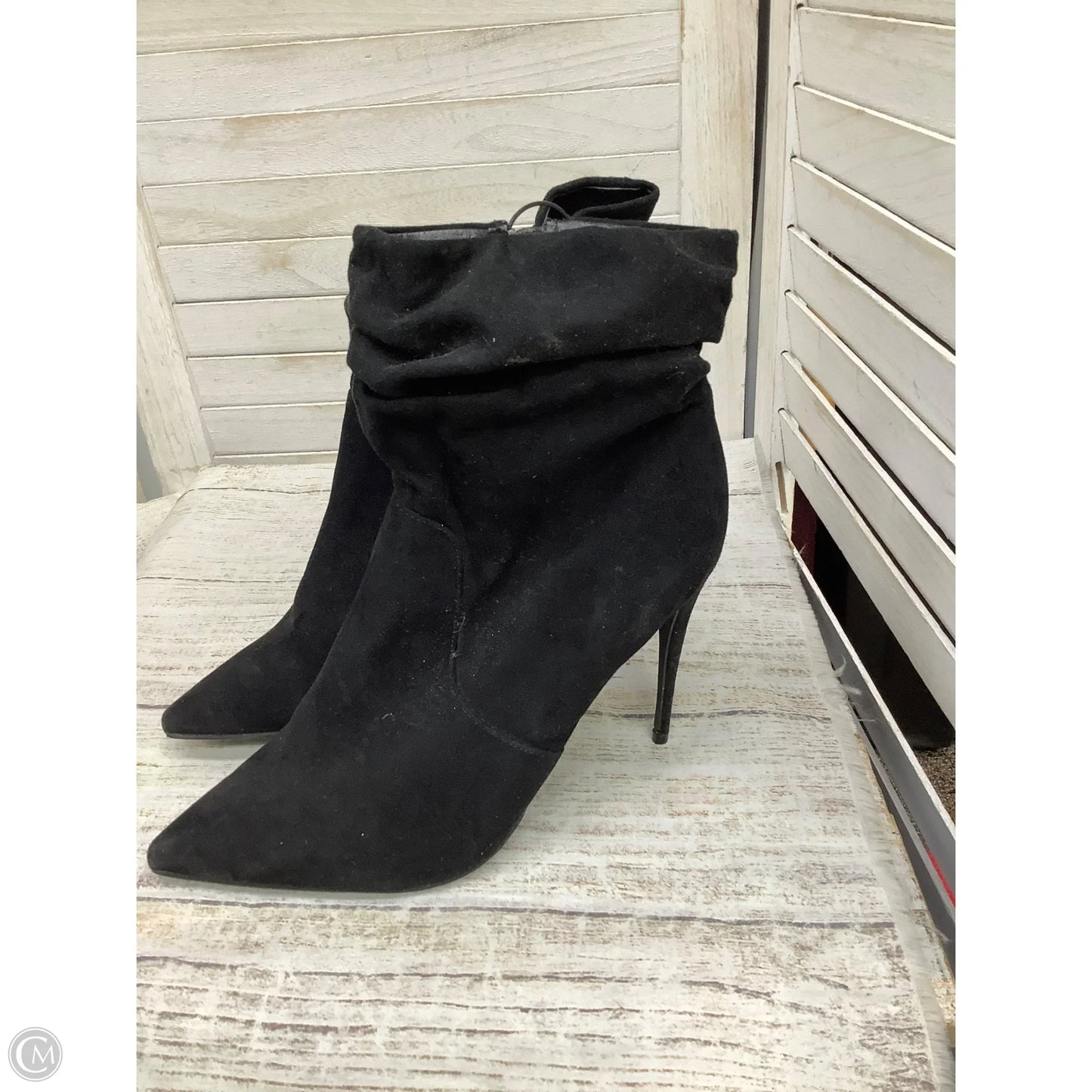 Boots Ankle Heels By Just Fab In Black, Size: 11