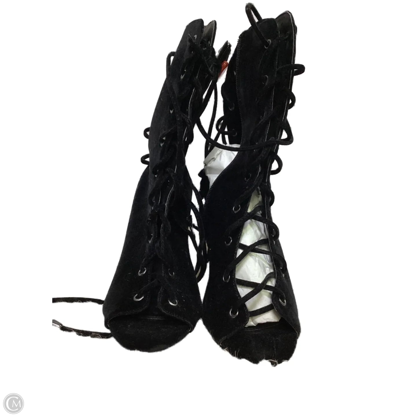 Boots Ankle Heels By Clothes Mentor In Black, Size: 11