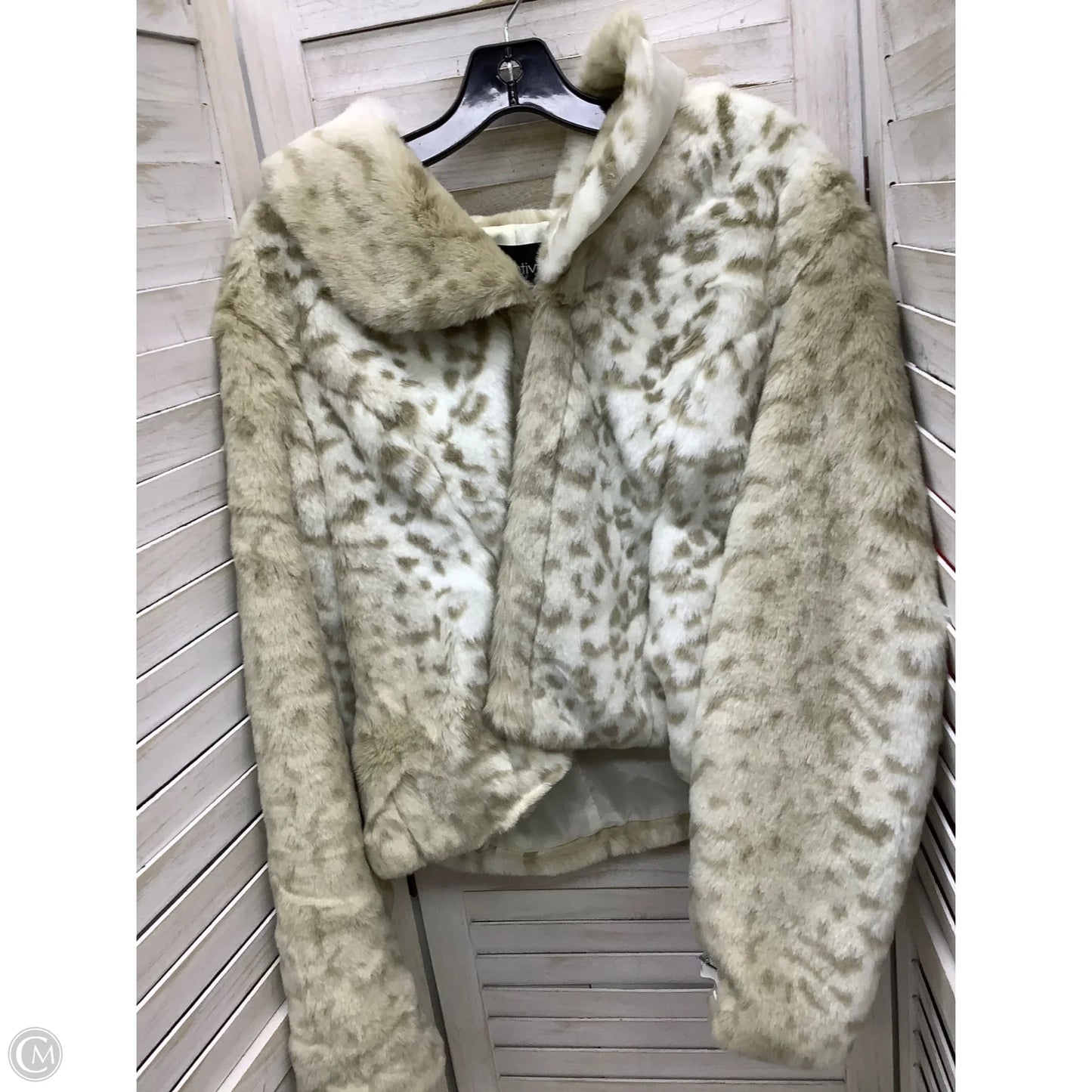 Jacket Faux Fur & Sherpa By Relativity In Animal Print, Size: Xl