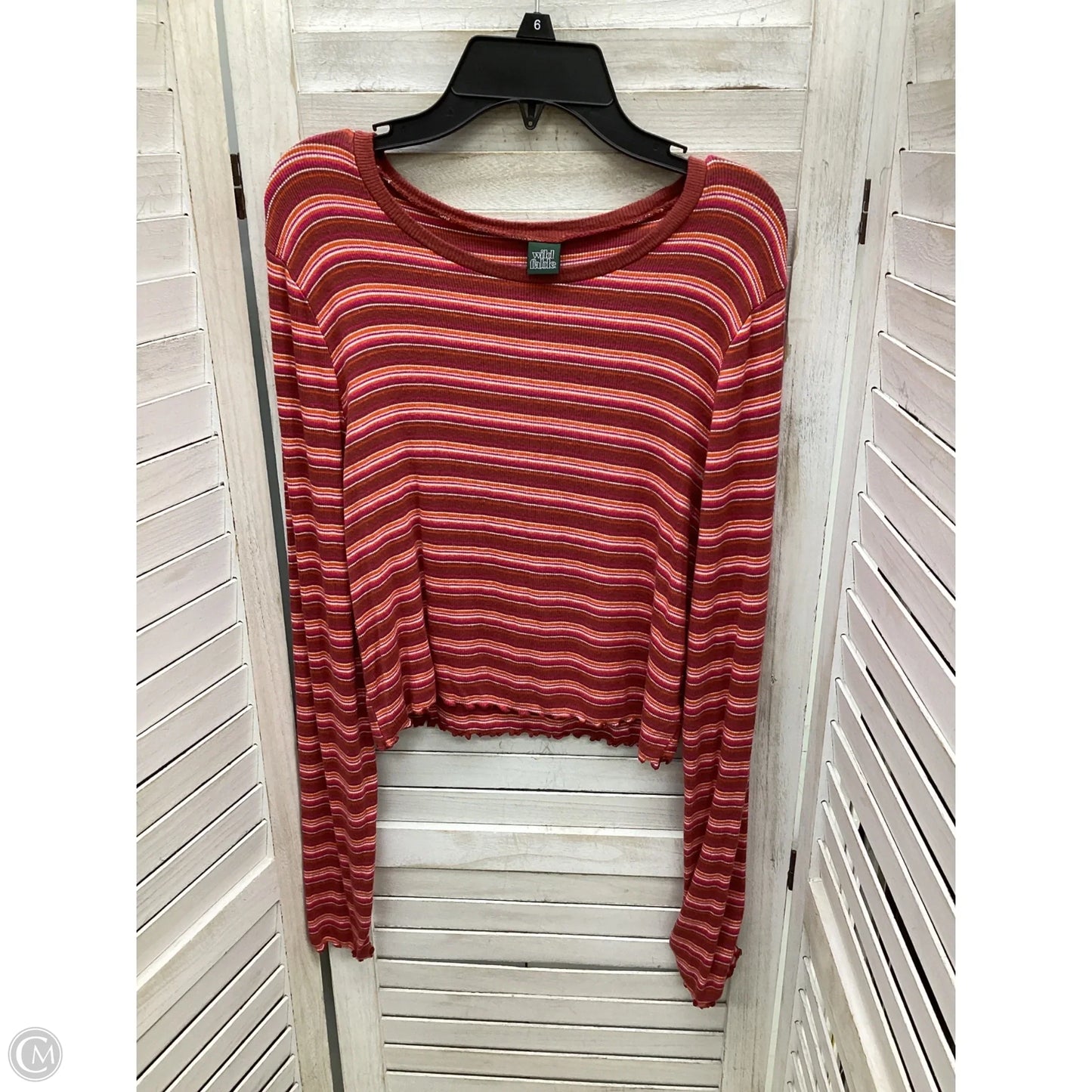 Top Long Sleeve By Wild Fable In Striped Pattern, Size: Xl