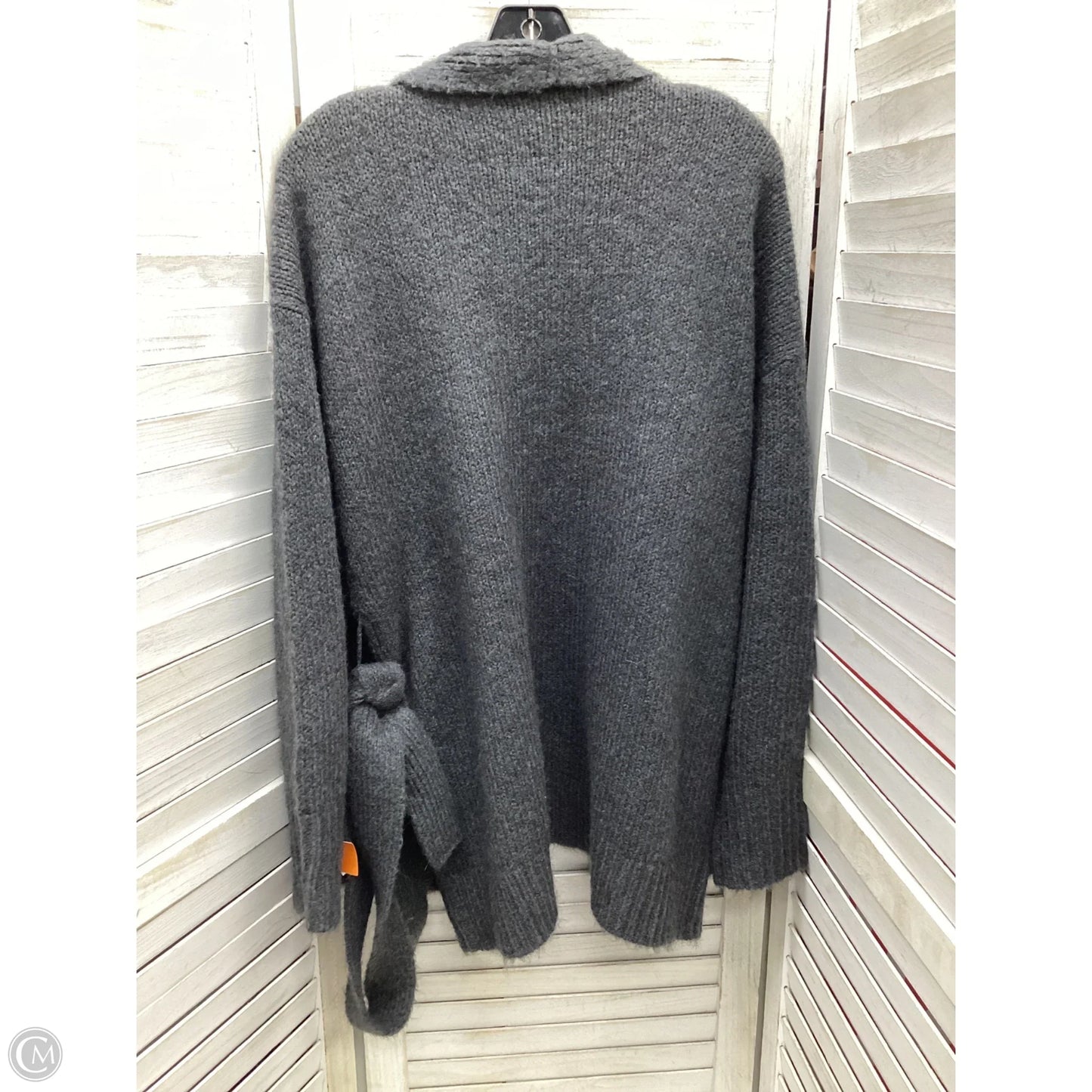 Sweater Cardigan By Calvin Klein In Grey, Size: M