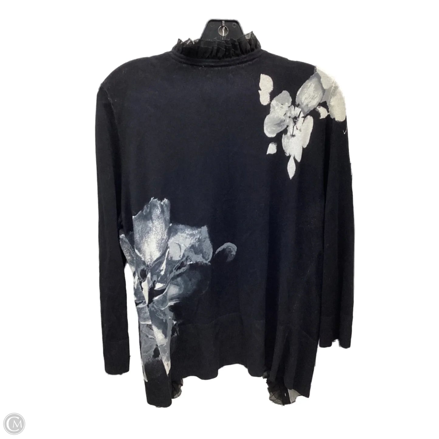 Cardigan By White House Black Market In Black & White, Size: L