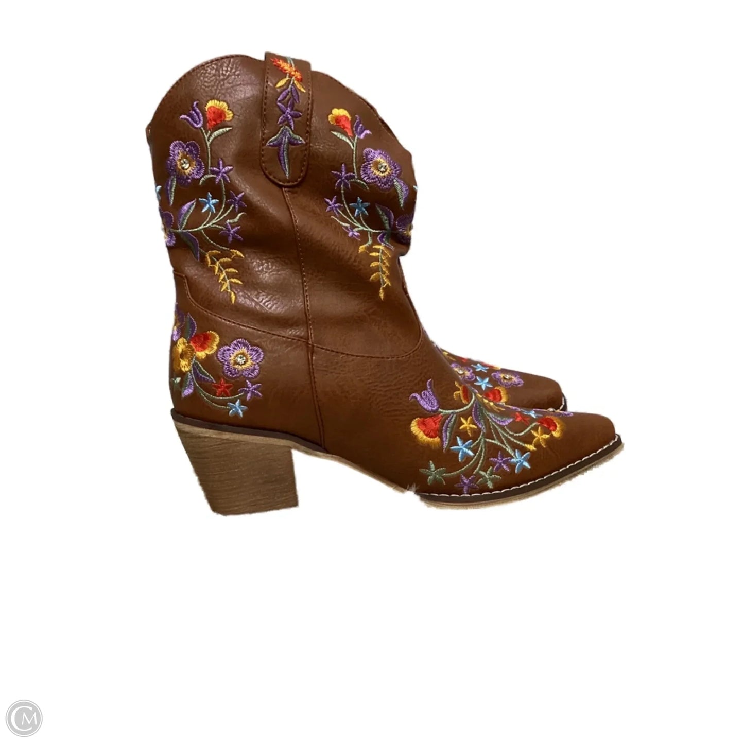 Boots Ankle Heels By Clothes Mentor In Floral Print, Size: 9
