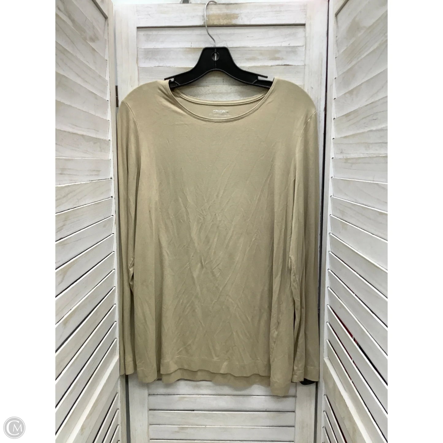 Top Long Sleeve By Chicos In Beige, Size: L