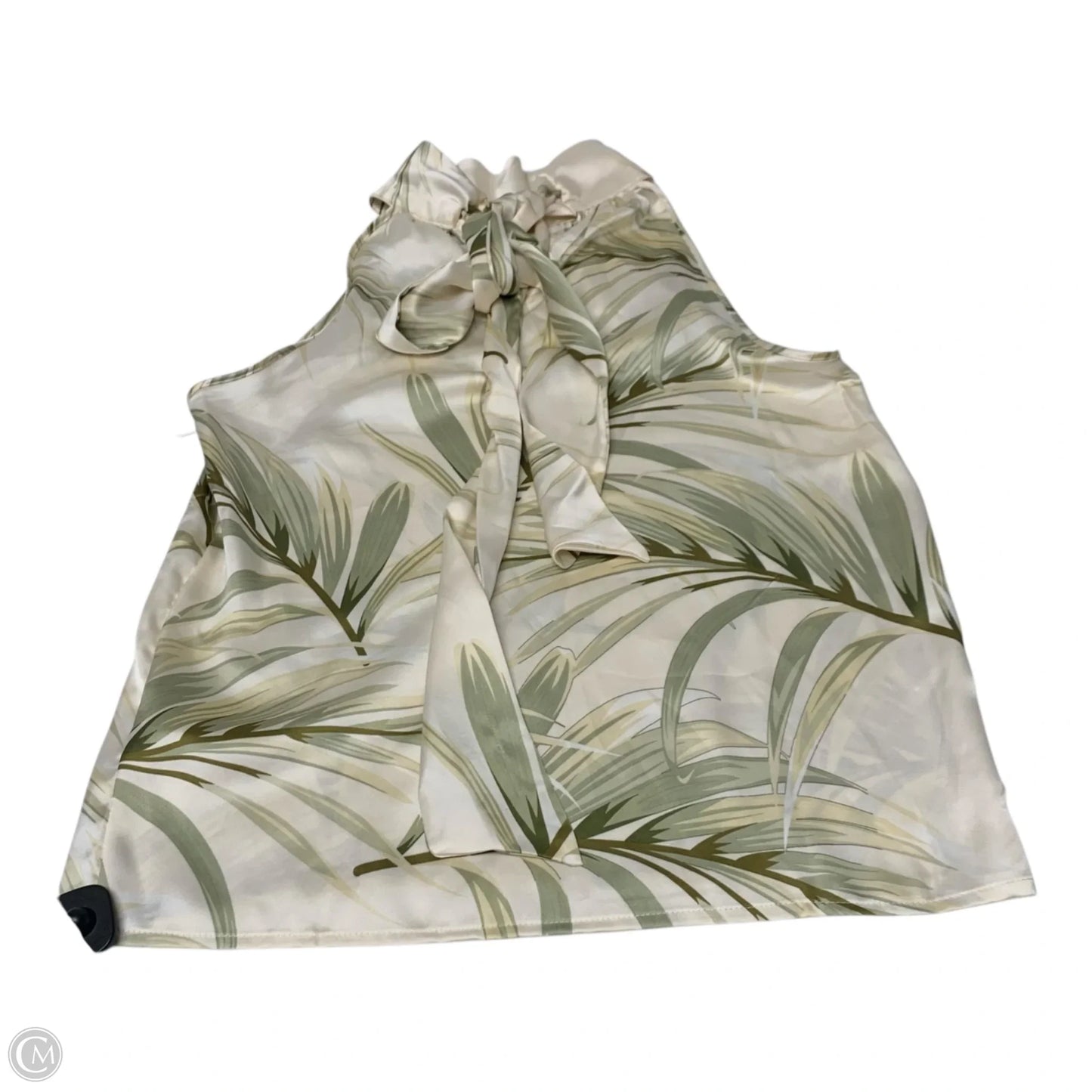 Blouse Sleeveless By Rachel Zoe In Cream & Green, Size: L