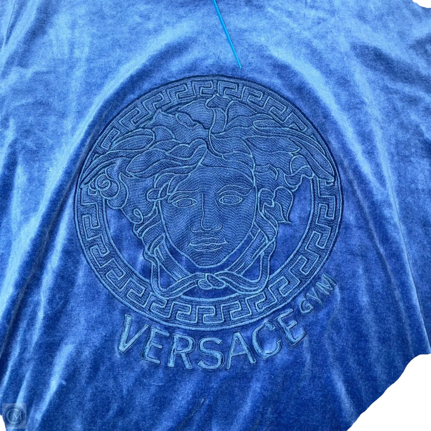 Sweatshirt Luxury Designer By Versace In Blue, Size: S
