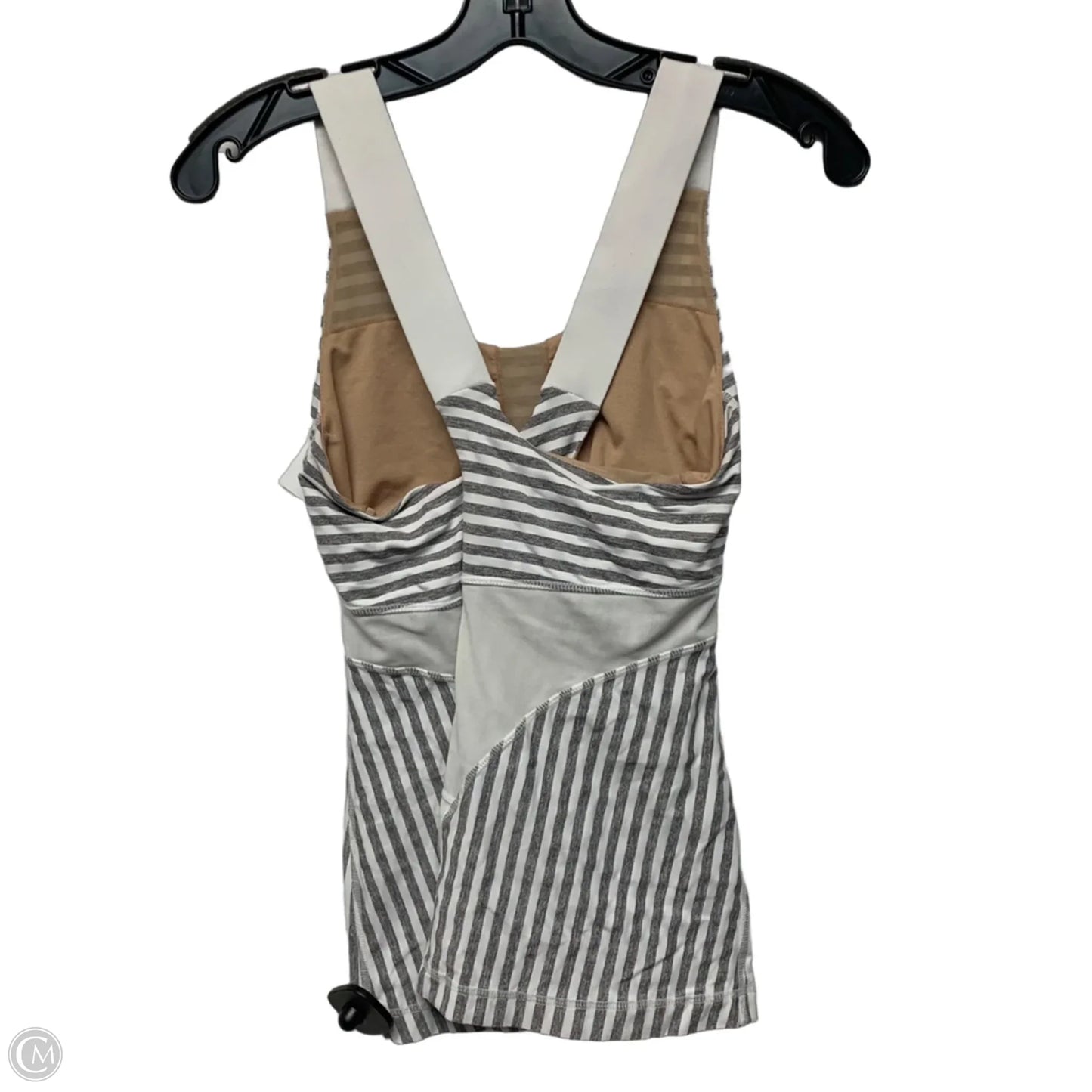 Athletic Tank Top By Lululemon In Grey & White, Size: M