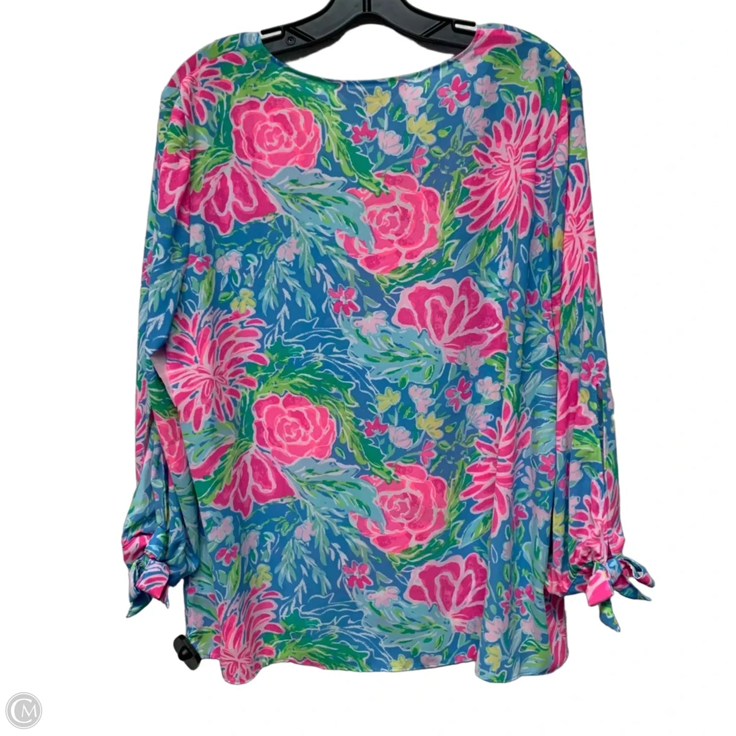 Blouse Designer By Lilly Pulitzer In Blue & Pink, Size: L