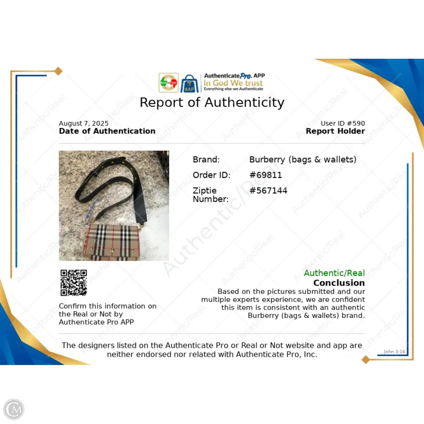 Crossbody Luxury Designer By Burberry, Size: Small