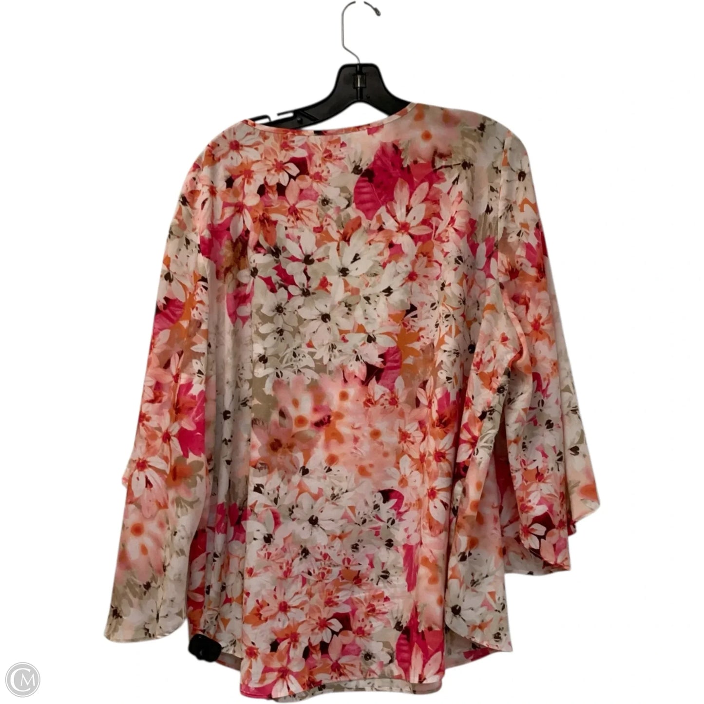 Blouse Long Sleeve By Calvin Klein In Pink, Size: 1x