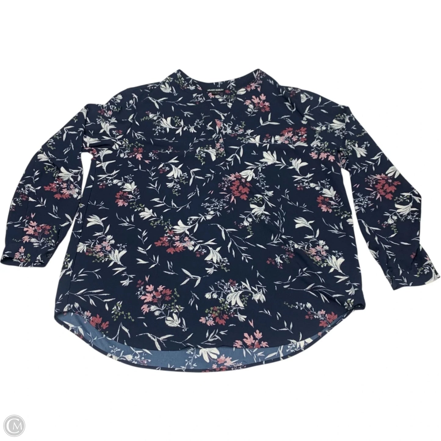 Blouse Long Sleeve By Hilary Radley In Navy, Size: L
